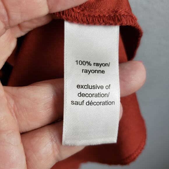 Maurices Size XS Strappy Back Mini Dress Burnt Orange Embroidered Trim Boho Fall - Picture 9 of 11